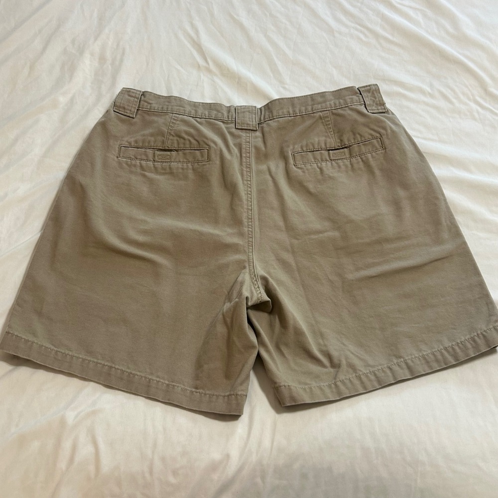 Savane Mens Khaki Tan Cotton Canvas Cargo Shorts Size 38 Elastic Waist Outdoor - Picture 2 of 9